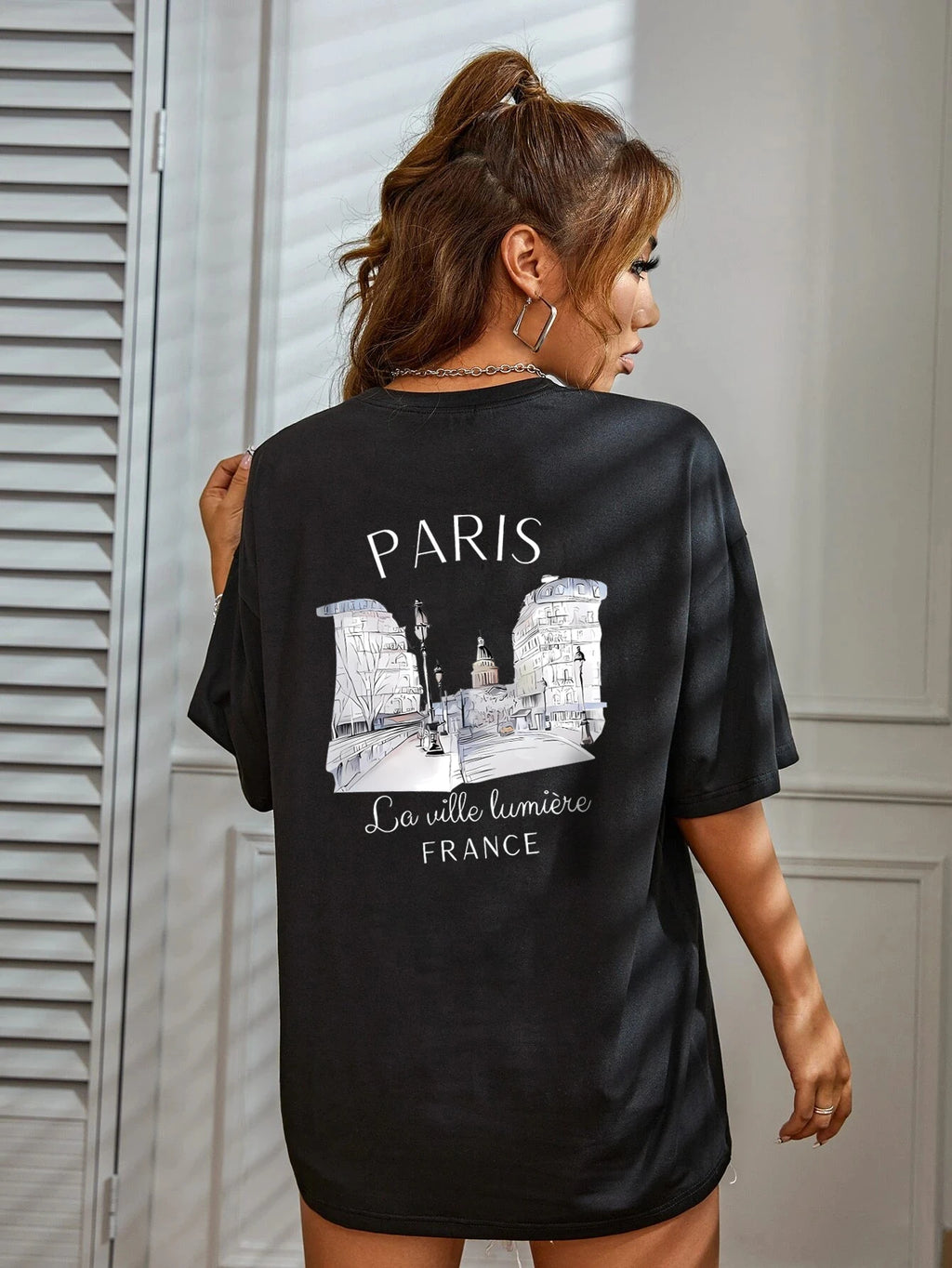 Women New Fashionable T Shirt Crew Neck Short Sleeve Printed T-Shirt Relaxed Fit Casual Summer Top