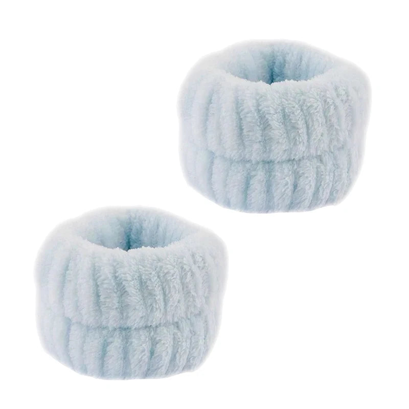 Cute Fashion Multifunctional Women's Face Washing Cuffs Waterproof Water Absorbent Wrist Cotton Velvet Hairband Hair Accessories