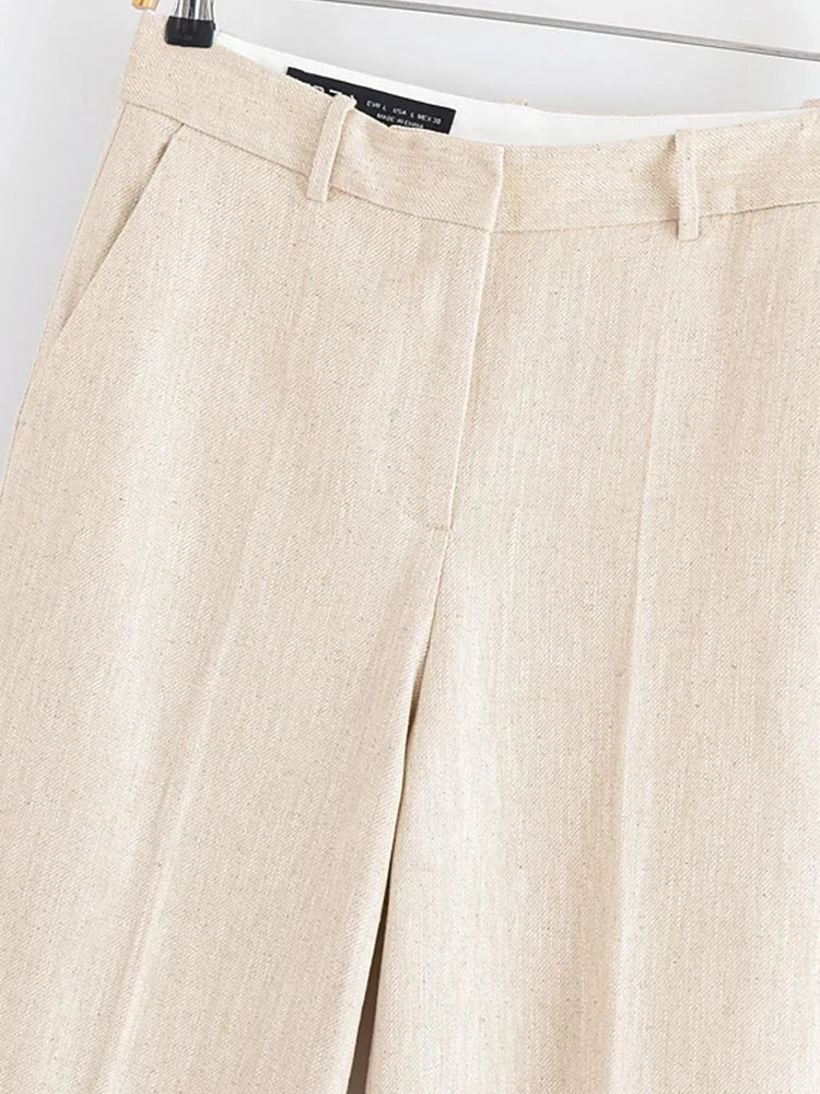 2025 Women Summer 2-Pieces Sets Fashion Casual Solid Vests Coats and Straight Pants Female Elegant Street Two Suits Clothing