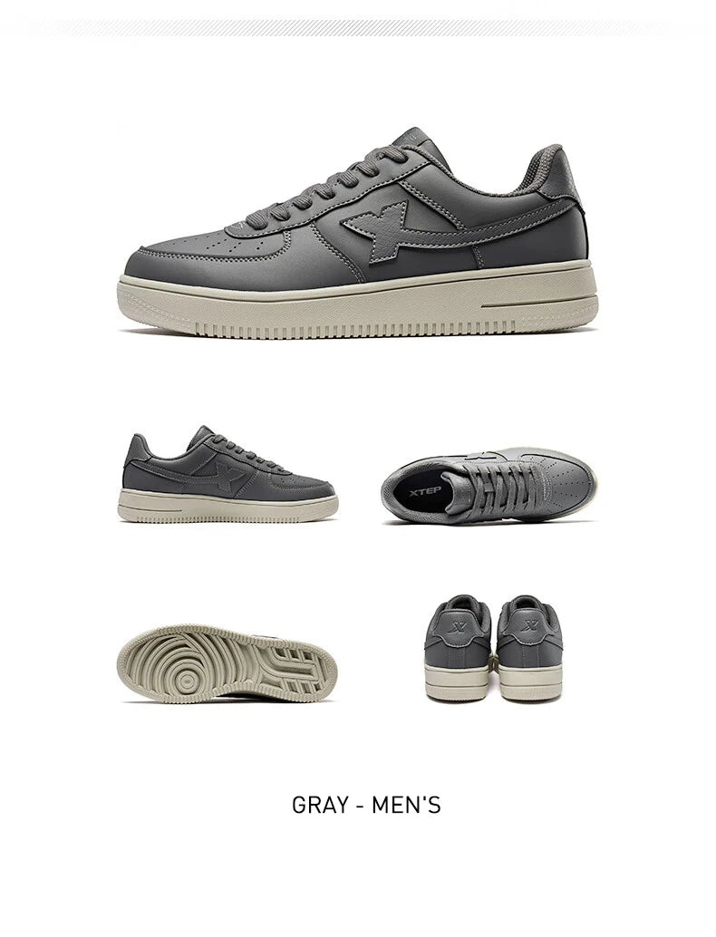 Xtep Women Men Skateboarding Shoes Non-Slip Casual White Couple Skate Sneakers Male Female Luxury Brand Shoes 881219319851