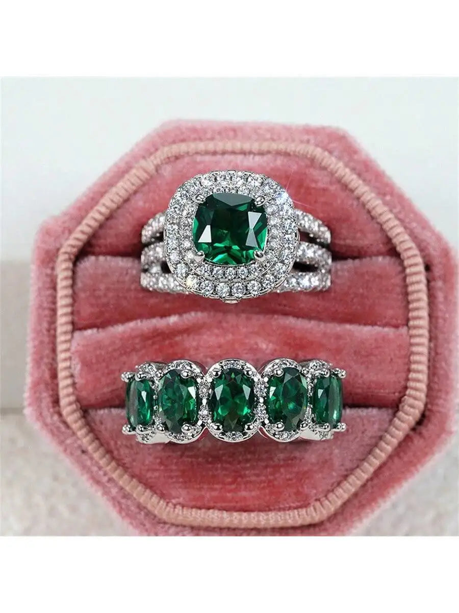 Super Shiny Egg-Shaped Gemstone Women Men's Ring Micro Inlaid Cubic Zirconia Luxury Sparkling Full Diamond Rings Trendy Hot Sale