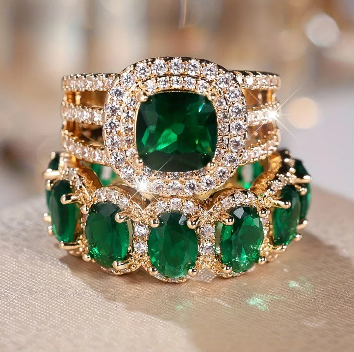 Super Shiny Egg-Shaped Gemstone Women Men's Ring Micro Inlaid Cubic Zirconia Luxury Sparkling Full Diamond Rings Trendy Hot Sale