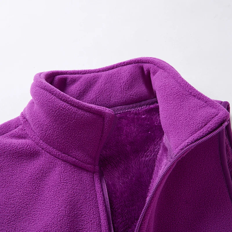 Autumn Winter Polar Fleece Vest Women's Windproof Outdoor Warm Sleeveless  Coat 2025 Plush Stand Collar Casual Waistcoat