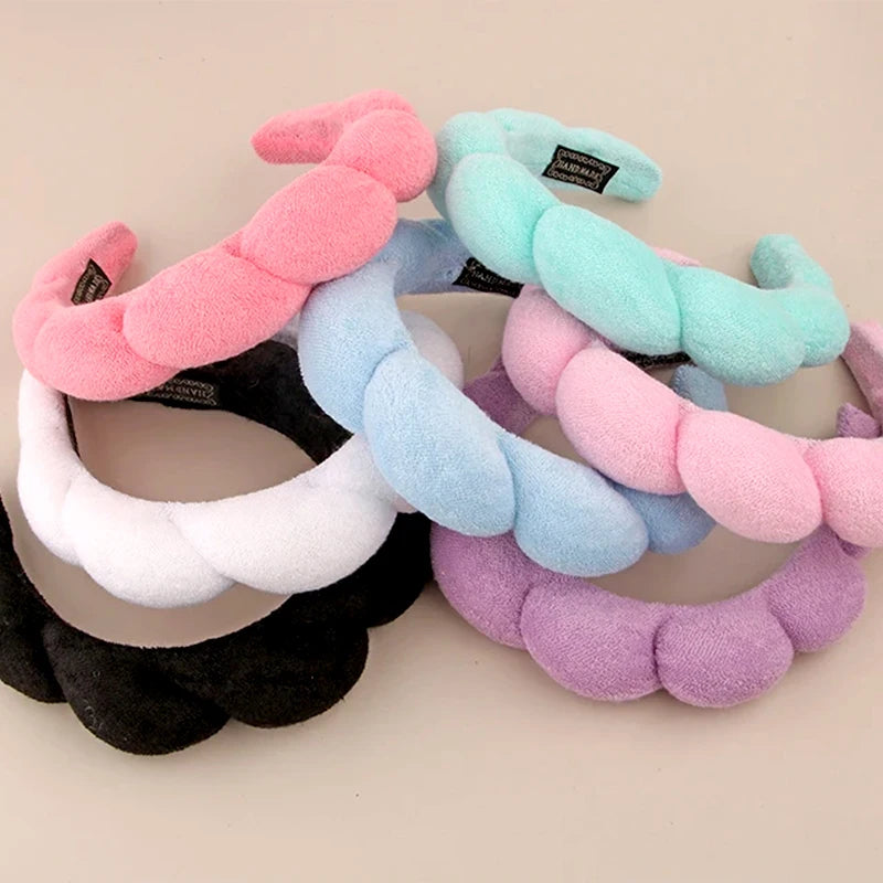 Cute Fashion Multifunctional Women's Face Washing Cuffs Waterproof Water Absorbent Wrist Cotton Velvet Hairband Hair Accessories