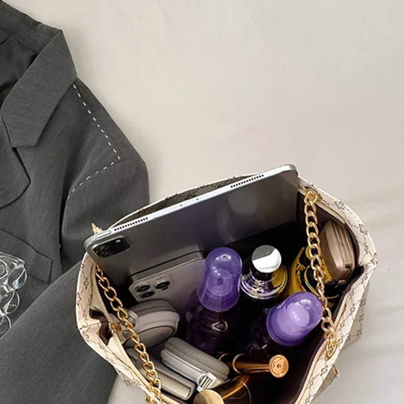 Summer High Quality PU Leather Fashion Large-capacity Shoulder Armpit Women's Bag Work Student Travel Female Retro Handbag Tote