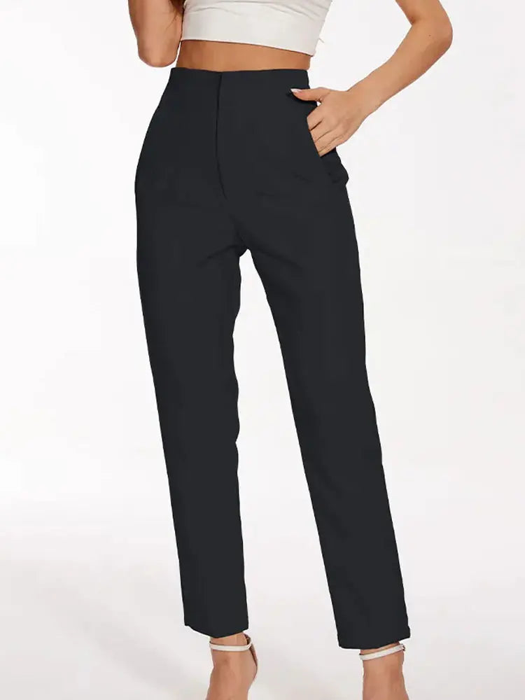 2025 Woman Solid Trouser High Waist Slim Zipper Fly Long Pants Female Wild Commute Office Lady Woman Pencil Pant Street