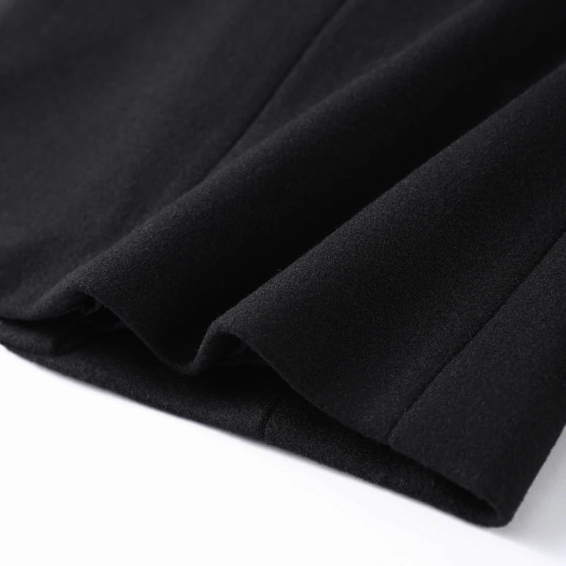 Faux Fur Parka Women Shoulder Pad Slim Waist Long Sleeves One Button Coats Female 2025 Winter Warm Solid Casual Outwears Lady