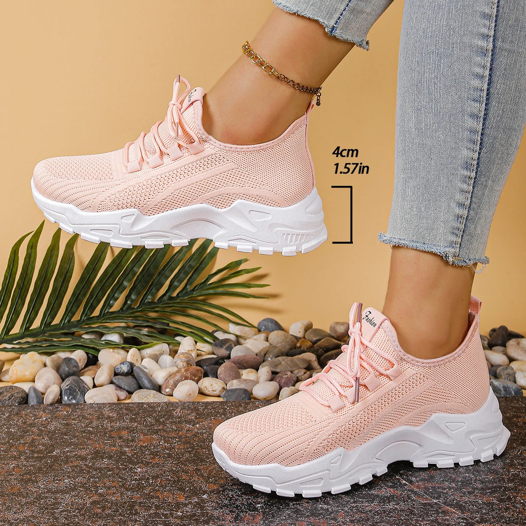 Ladies shoes women's sneakers shoes woman 2025 Solid color increases height and is versatile cheap shoes clearance free shipping
