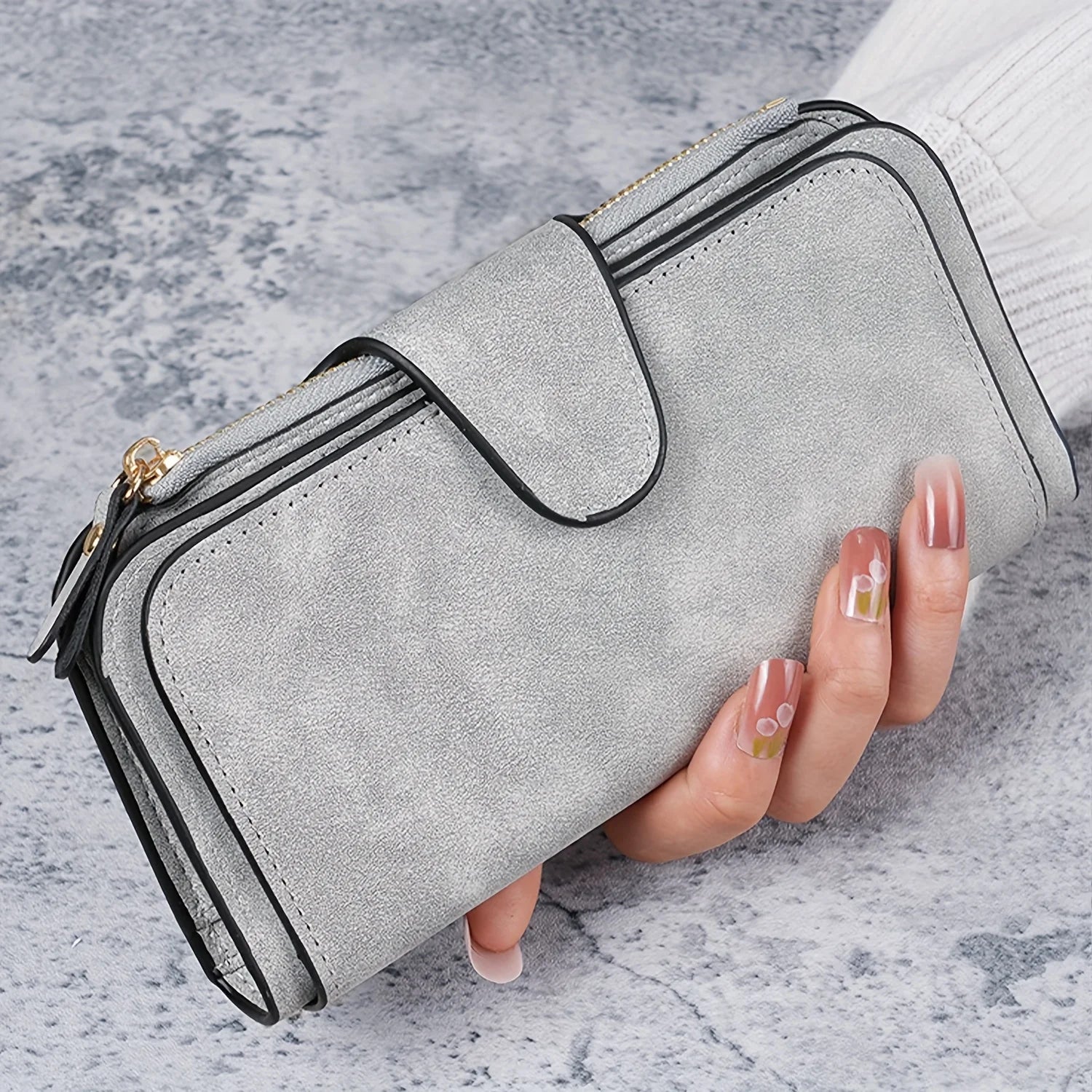 1pc Personalized Photo Custom Women's Long Wallet Custom Picture Coin Purse with Zipper Multi-Card Slot Multifunction Card Hold