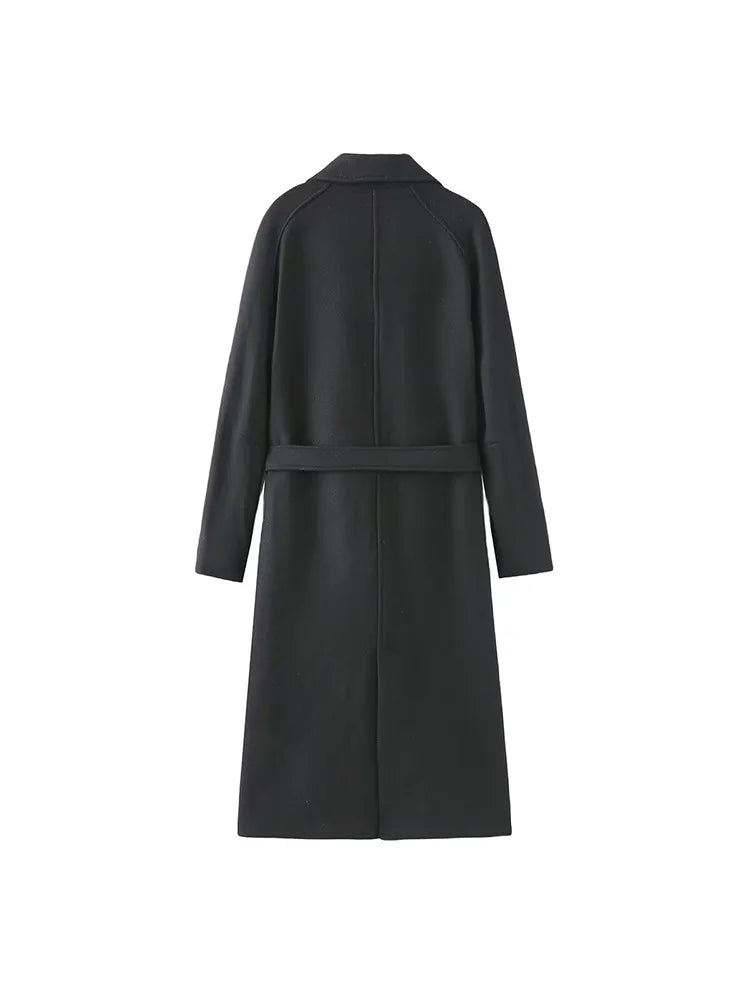 2025 Autumn/Winter New Personalized Fashion Casual Neutral Belt Coat Warm Long Coat