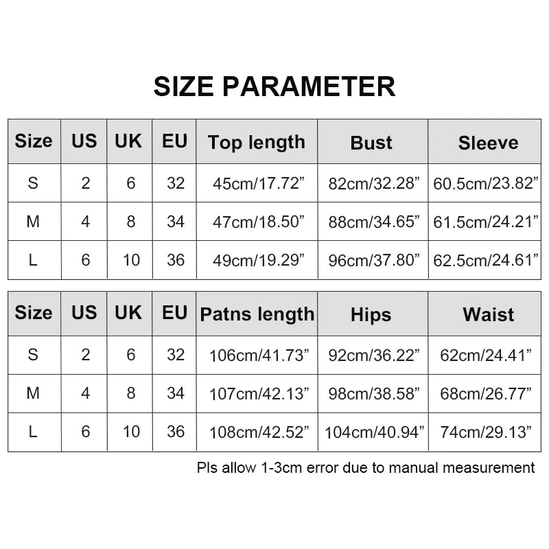 Fashion Women's Knitted Two-piece Set Casual Ribed Long-Sleeve Slim Outfit Trouser Set Female Outfit Clothes