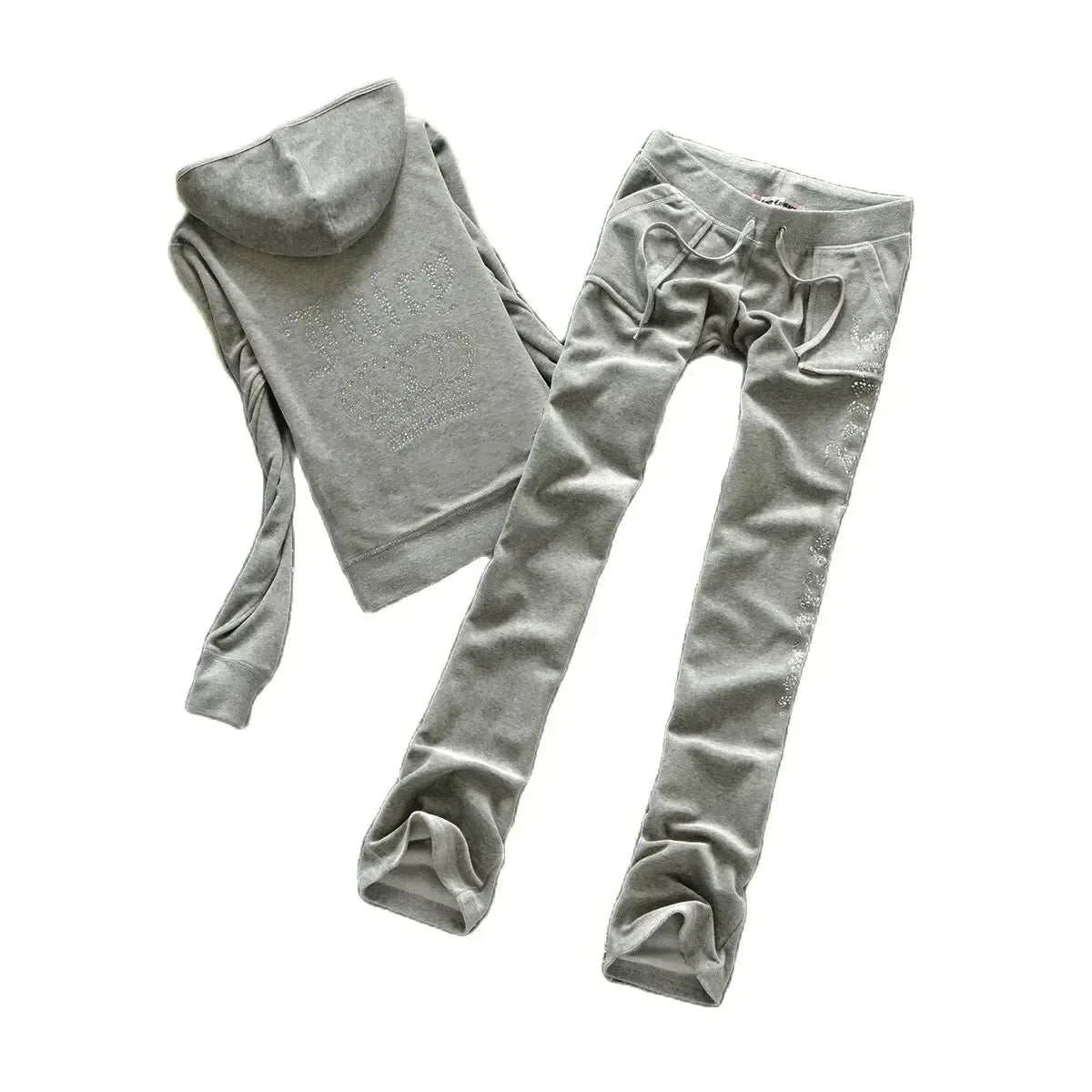 2 Piece Sets Women Outfit Tracksuit Hoodies Juicy Tracksuit 2 Piece Set with Pocket Trousers and Jacket Sets Velvet Tracksuit