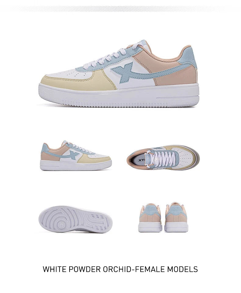 Xtep Women Men Skateboarding Shoes Non-Slip Casual White Couple Skate Sneakers Male Female Luxury Brand Shoes 881219319851