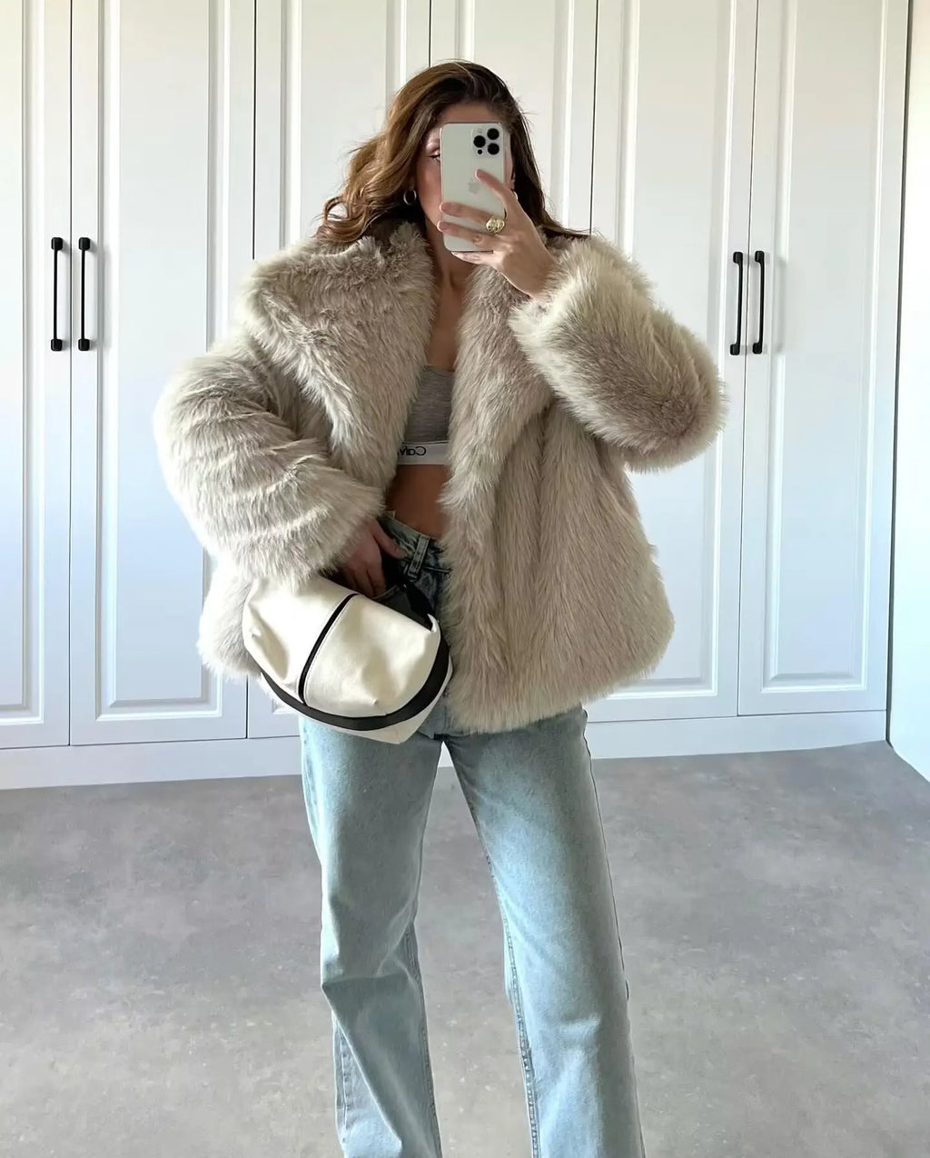 HXAO Winter Faux Fur Coat 2025 Woman New in coats Autumn Fur Plush Fluffy Jacket Warm Red Gray Black White Fur Coat Outerwears