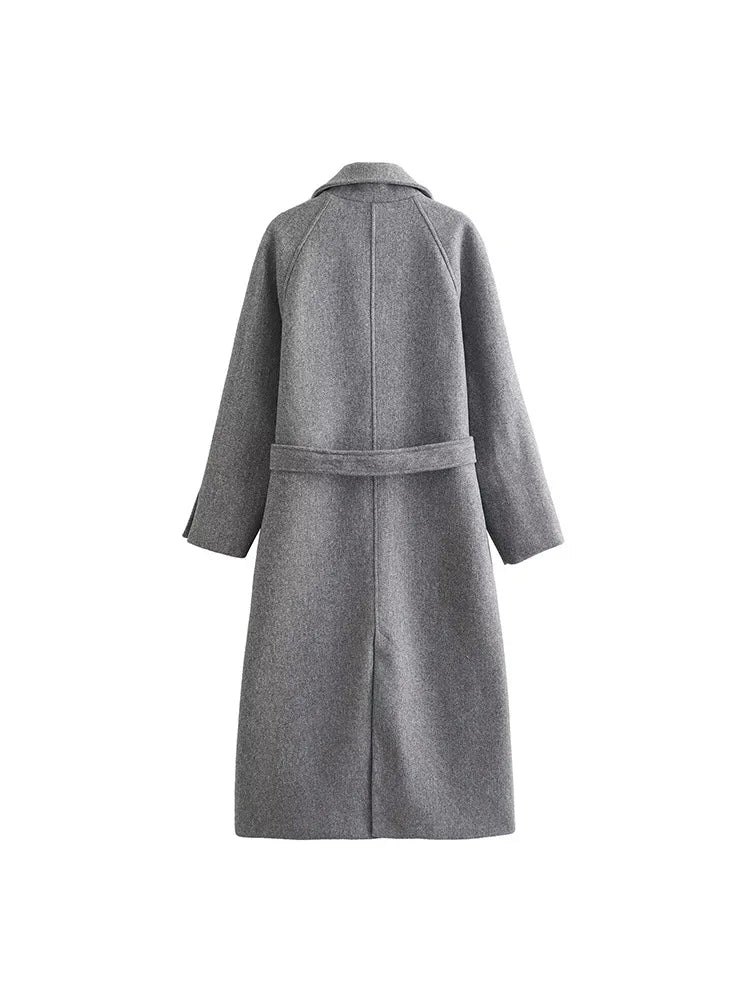 2025 Autumn/Winter New Personalized Fashion Casual Neutral Belt Coat Warm Long Coat
