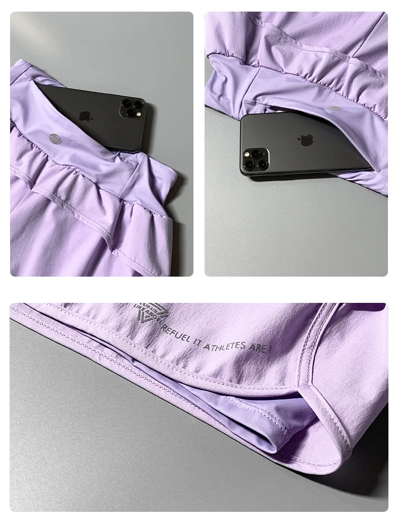 DRUR Yoga Short Woman Gym Clothes 2 In 1 High Waist Pants With Pockets Fitness Cycling Shorts Women Yoga Shorts Sportwear 2025