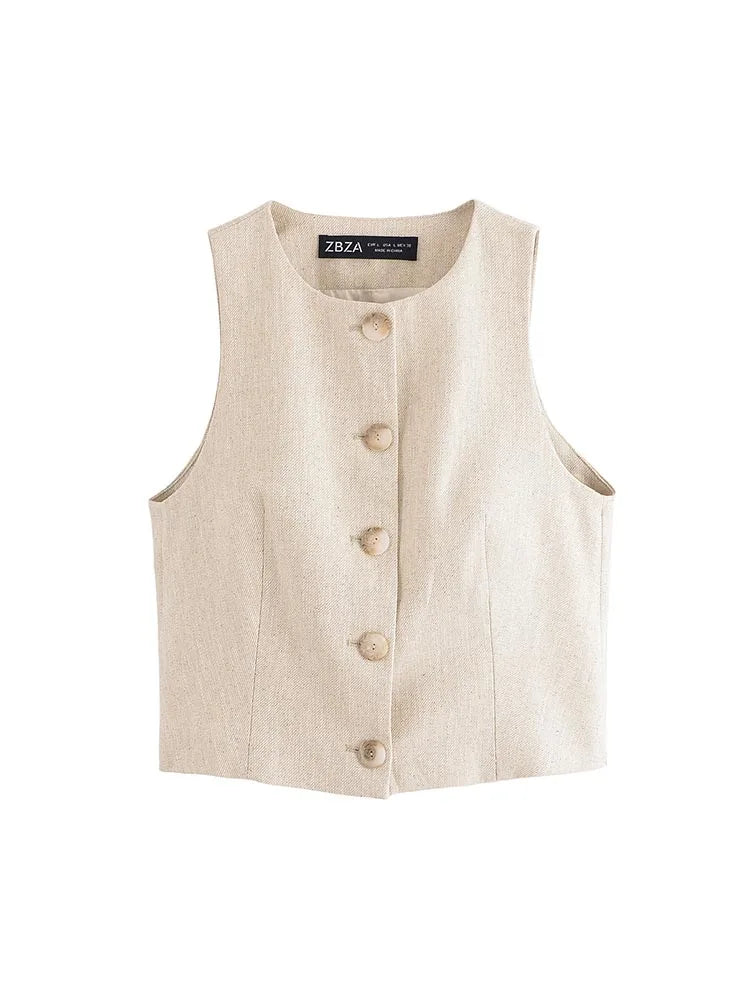 2025 Women Summer 2-Pieces Sets Fashion Casual Solid Vests Coats and Straight Pants Female Elegant Street Two Suits Clothing