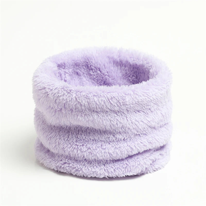 Cashmere Warm Collor Ring Winter Scarf Solid Plush Thick Outdoor Sports Men Women Children Neckerchief Full Face Mask Muffler