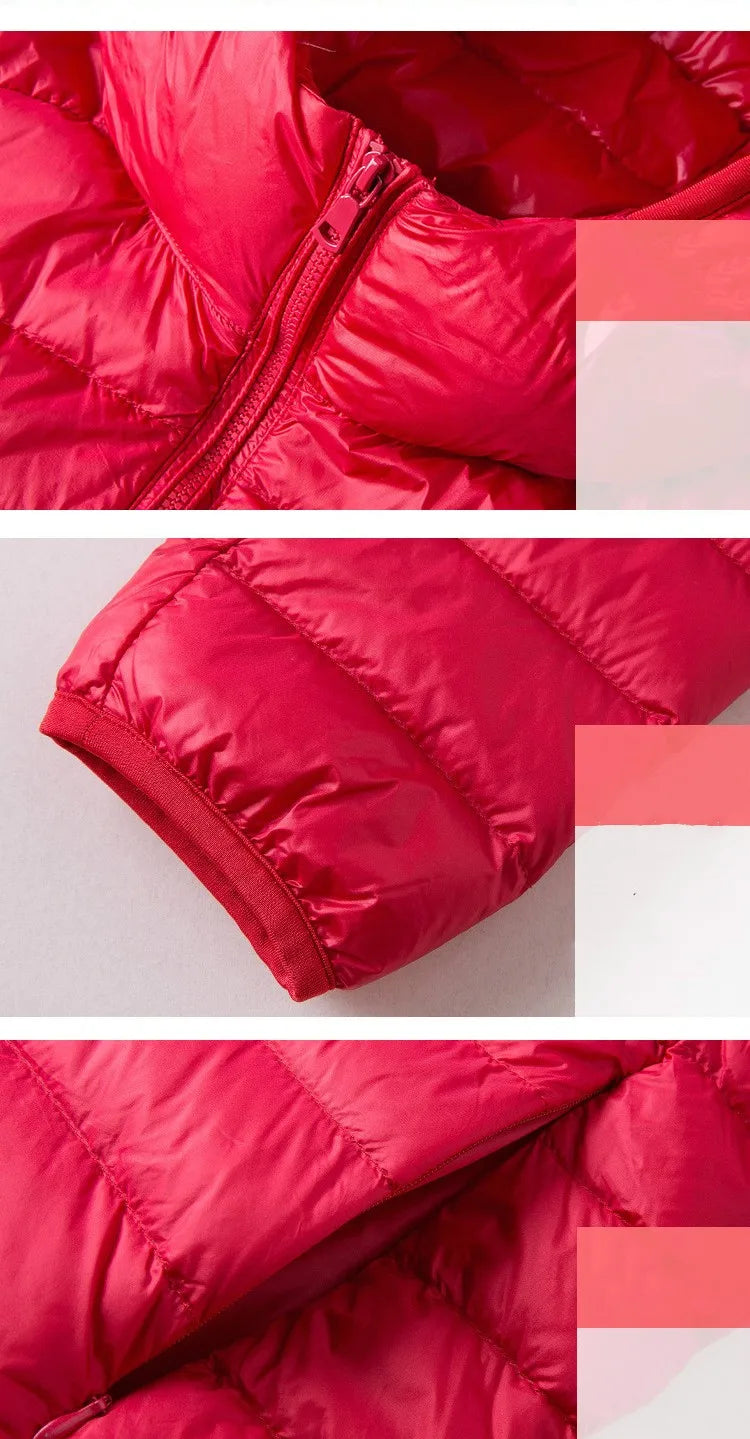 Women Hooded Short Puffer Jackets 2025 New Arrivals 90% White Duck Down Autumn Winter Ultra Lightweight Keep Warm Coats