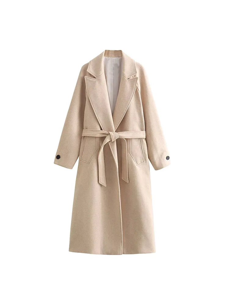 2025 Autumn/Winter New Personalized Fashion Casual Neutral Belt Coat Warm Long Coat