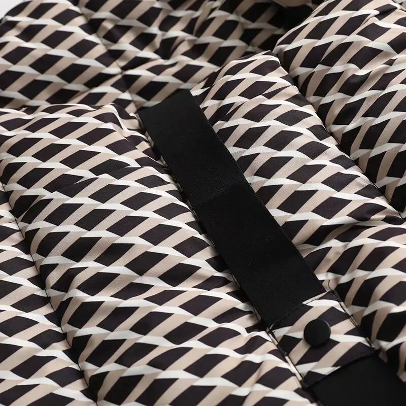 Women's Winter Hooded High Waist Padded Sport Parkas Coats with Belt Female Elegant Thick Warm Pockets Windproof Skiing Jackets