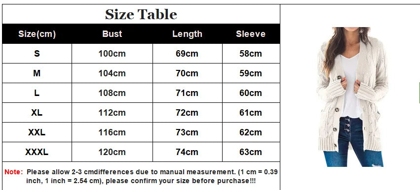 2025 Autumn Winter Women Long Sleeve Knitted Cardigan Single Breasted Solid Color V Neck Loose Sweater Outwear Oversize S-3XL