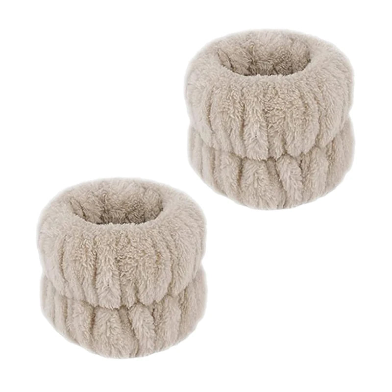 Cute Fashion Multifunctional Women's Face Washing Cuffs Waterproof Water Absorbent Wrist Cotton Velvet Hairband Hair Accessories