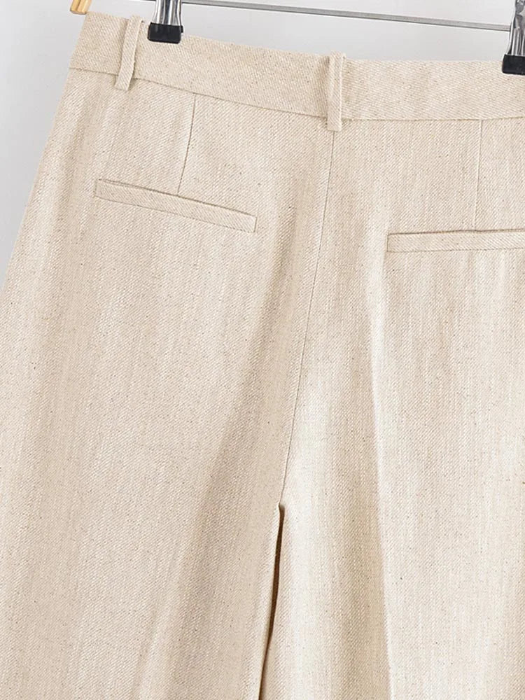 2025 Women Summer 2-Pieces Sets Fashion Casual Solid Vests Coats and Straight Pants Female Elegant Street Two Suits Clothing