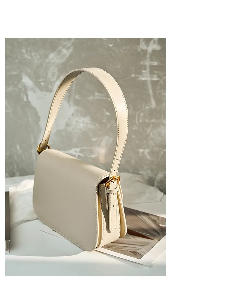 Luxury Underarm Bag, Genuine Leather Women's Bag, 2025 New Spring/Summer Fashion Tofu Bag, Single Shoulder Crossbody Bag