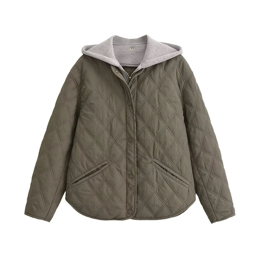 2025 Autumn/Winter New Product Fashion Casual Women's Round Neck Loose Long Sleeve Hooded Jacket Top