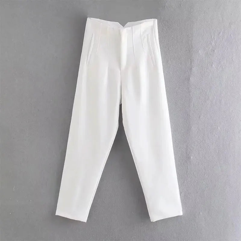 2025 Woman Solid Trouser High Waist Slim Zipper Fly Long Pants Female Wild Commute Office Lady Woman Pencil Pant Street