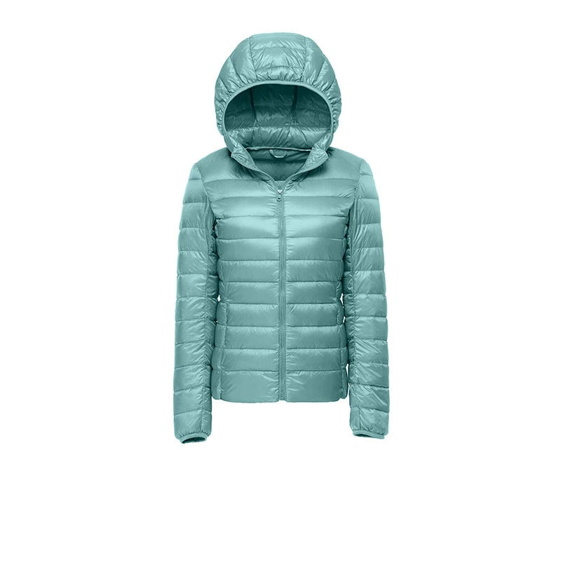 Women Hooded Short Puffer Jackets 2025 New Arrivals 90% White Duck Down Autumn Winter Ultra Lightweight Keep Warm Coats