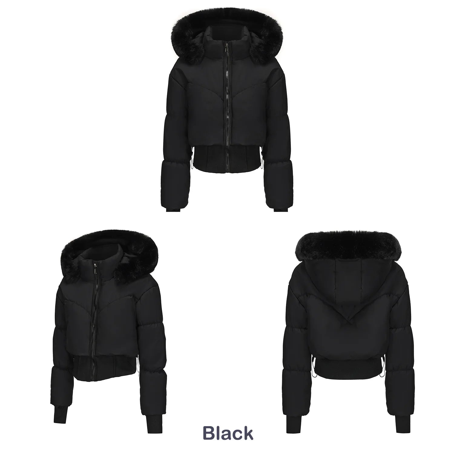 Thick Warm Women's Winter Down Jackets Coats Parkas Large Fur Collar Hood Woman Cotton Padded Puffer Jacket Outwear Overcoat H01