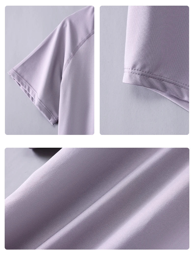 DRUR Women Sports T-shirt Short Sleeve Quick Dry Loose  Compression Shirt Female Summer Fitness Sweatshirt Running Gym Tops New