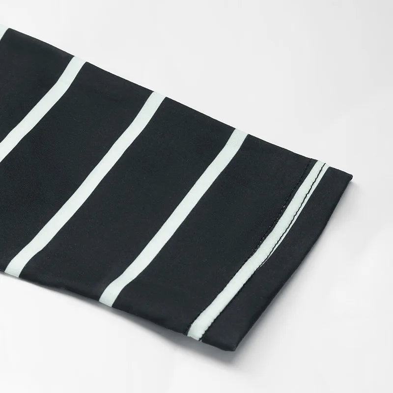 2025 new European and American autumn women's casual striped long sleeved t-shirt for women