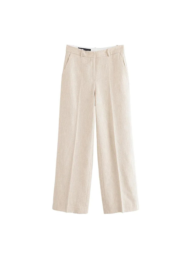 2025 Women Summer 2-Pieces Sets Fashion Casual Solid Vests Coats and Straight Pants Female Elegant Street Two Suits Clothing