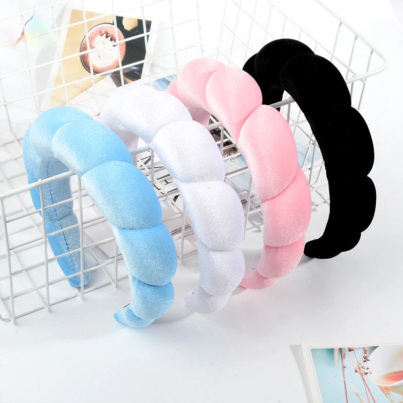 Cute Fashion Multifunctional Women's Face Washing Cuffs Waterproof Water Absorbent Wrist Cotton Velvet Hairband Hair Accessories