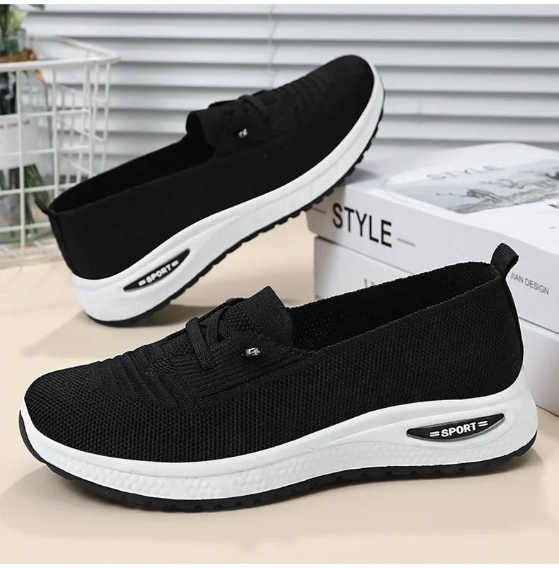 2025 Women's Casual Shoes Fashion Breathable Walking Flat Bottom Sports Shoes Women's Fitness Large Pink Women's Shoes 36-43