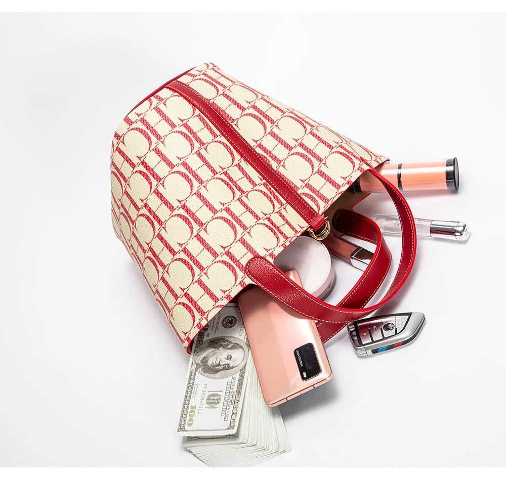 Luxury Brand 2025 Fashion Women's Handbag PVC Jacquard Texture Women's Shoulder Bag Large Capacity Commuter Travel Crossbody Bag