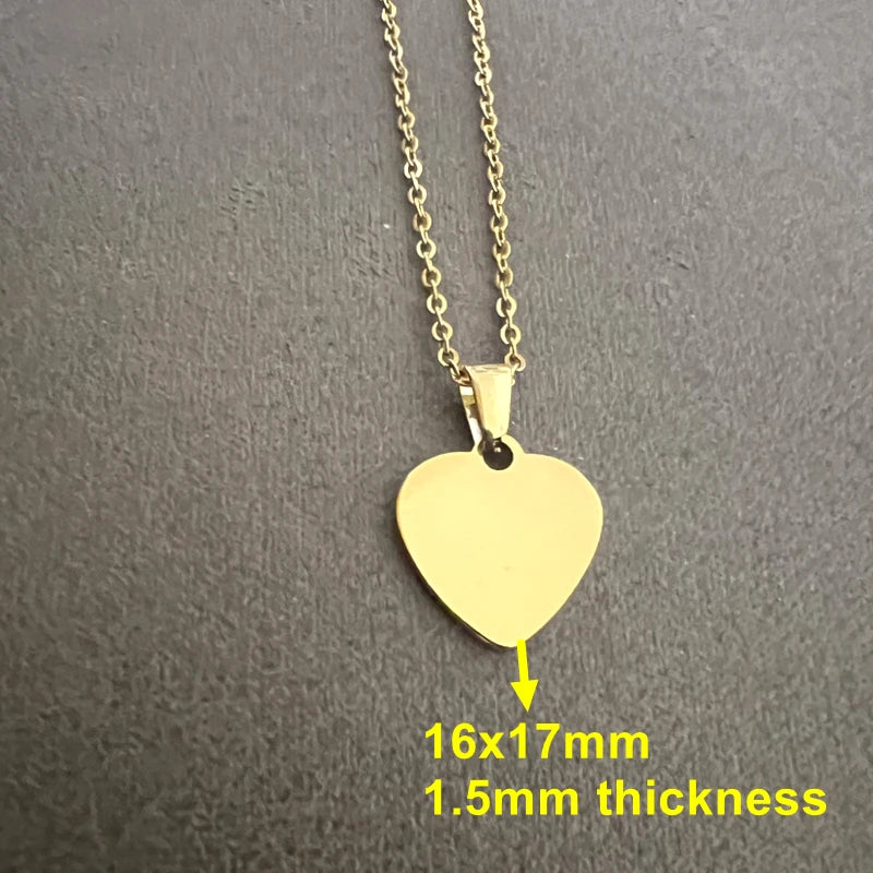 10pcs lot 304 Stainless steel mirror polished stainless steel heart-shaped charm necklace pendant for women's jewelry