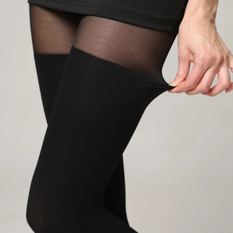 Faux Thigh-High Patterned Tights Hot High Waist Stretchy Pantyhose Women's Stockings & Hosiery - For Fall