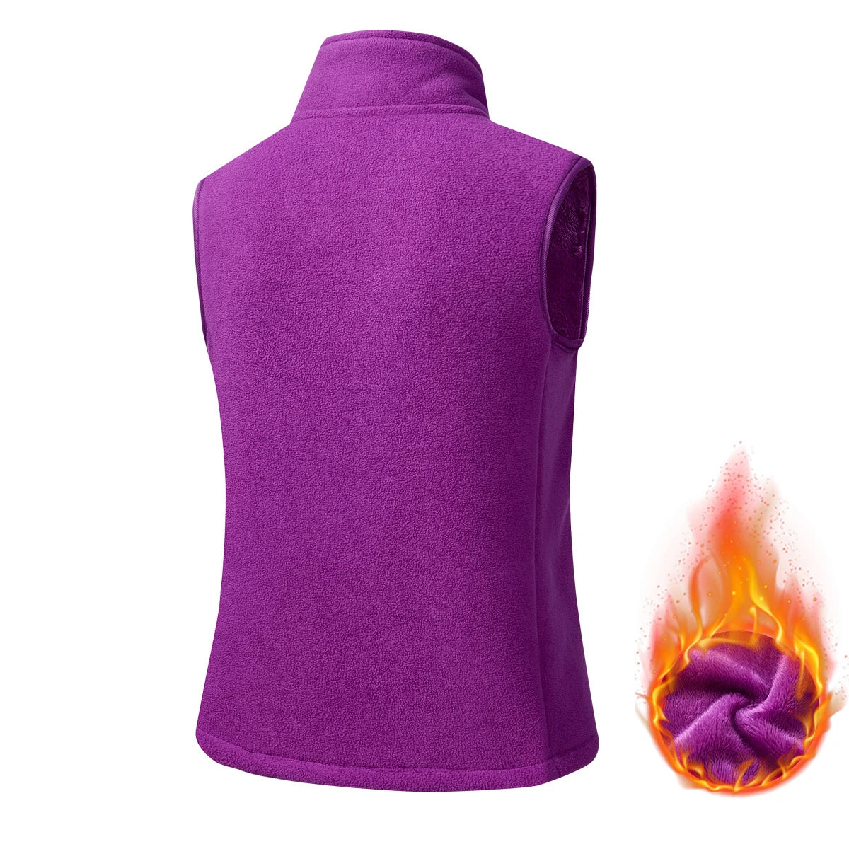 Autumn Winter Polar Fleece Vest Women's Windproof Outdoor Warm Sleeveless  Coat 2025 Plush Stand Collar Casual Waistcoat