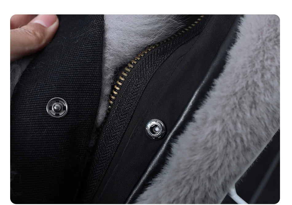 MaoMaoKong Natural Real Fox Fur Jacket Hooded Black Waterproof Woman Winter Warm Coat Parkas Luxury Jacket Female Clothing