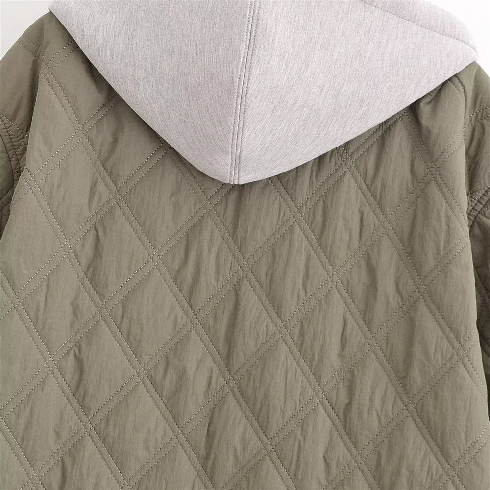 2025 Autumn/Winter New Product Fashion Casual Women's Round Neck Loose Long Sleeve Hooded Jacket Top