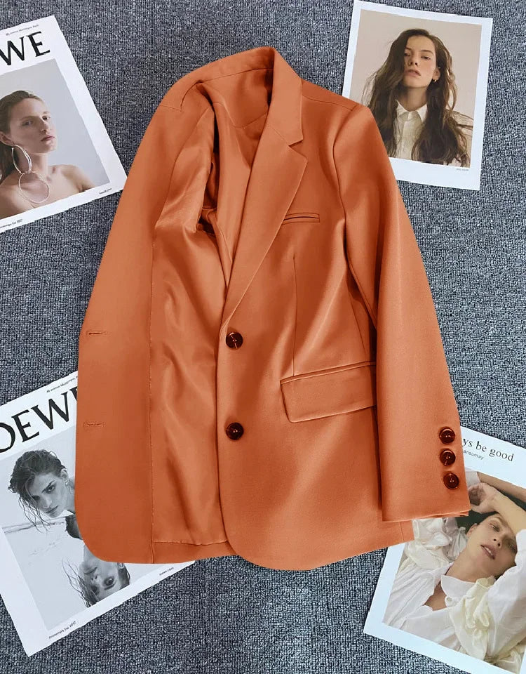 Elegant Office Lady Blazers for Women 2025 Fashion Long Sleeve Single Button Blazer Coats Female Top Suit Jackets Outerwears