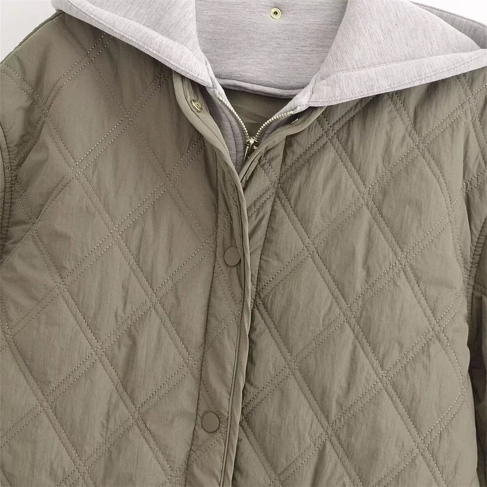 2025 Autumn/Winter New Product Fashion Casual Women's Round Neck Loose Long Sleeve Hooded Jacket Top