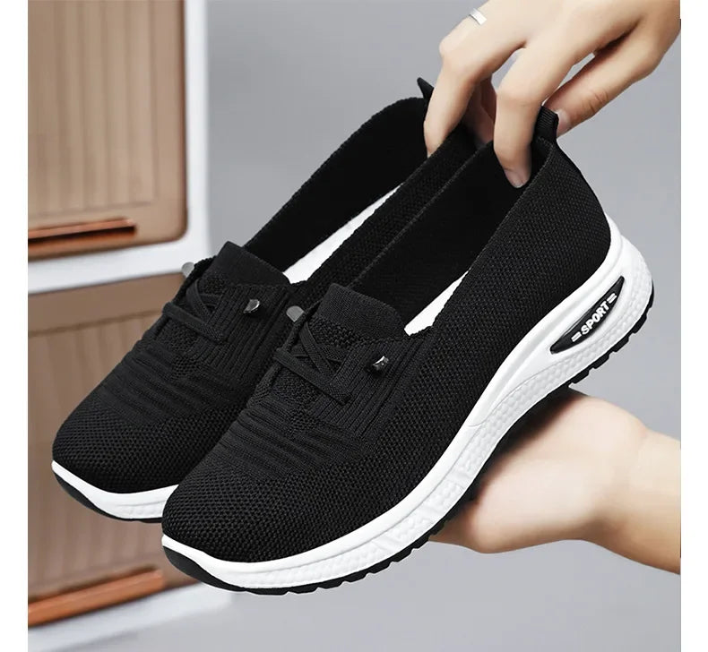 2025 Women's Casual Shoes Fashion Breathable Walking Flat Bottom Sports Shoes Women's Fitness Large Pink Women's Shoes 36-43
