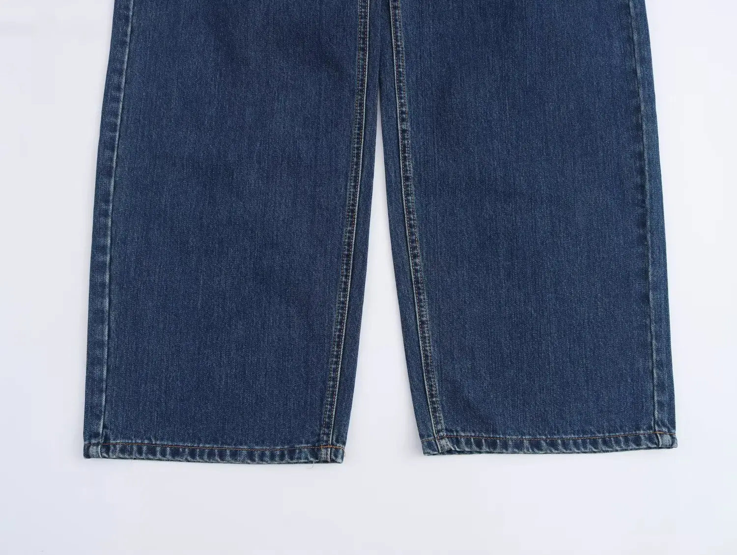 HH Women 2025 Fashion Straight Jeans Vintage Solid Casual High Waist Wide Leg Denim Pants High Street Lady Trousers Jeans