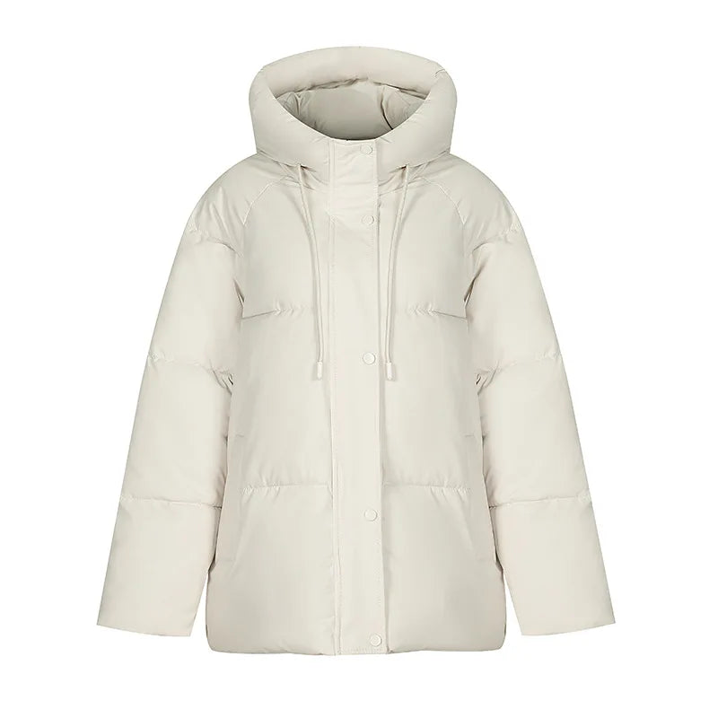 Best Selling Female's Padded Coat Winter Solid Color Hooded Women's Puffer Coat Versatile Thickened Quilted Jacket For Lady