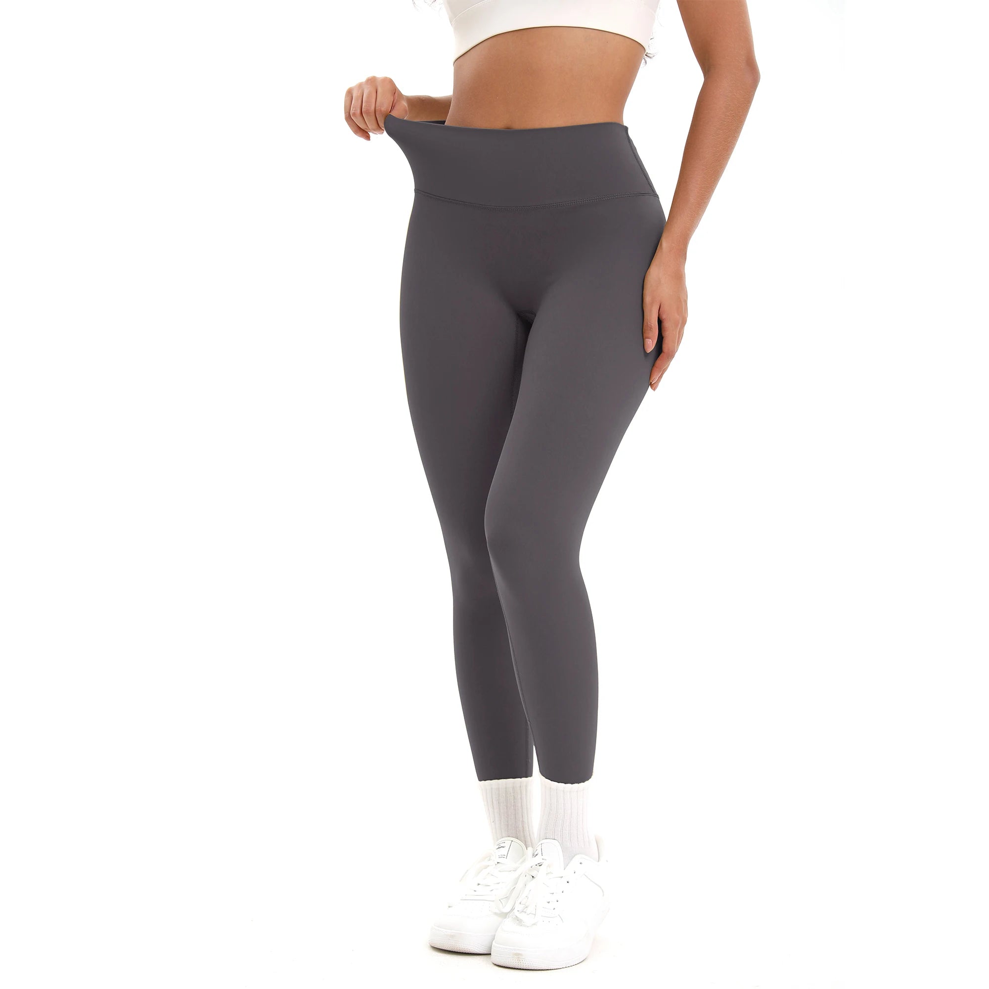 5pcs Women Sport Cropped Pants Solid Color Back Waist Pocket High Waist Yoga Legging Butter Athletic Gym Comprehensive Training